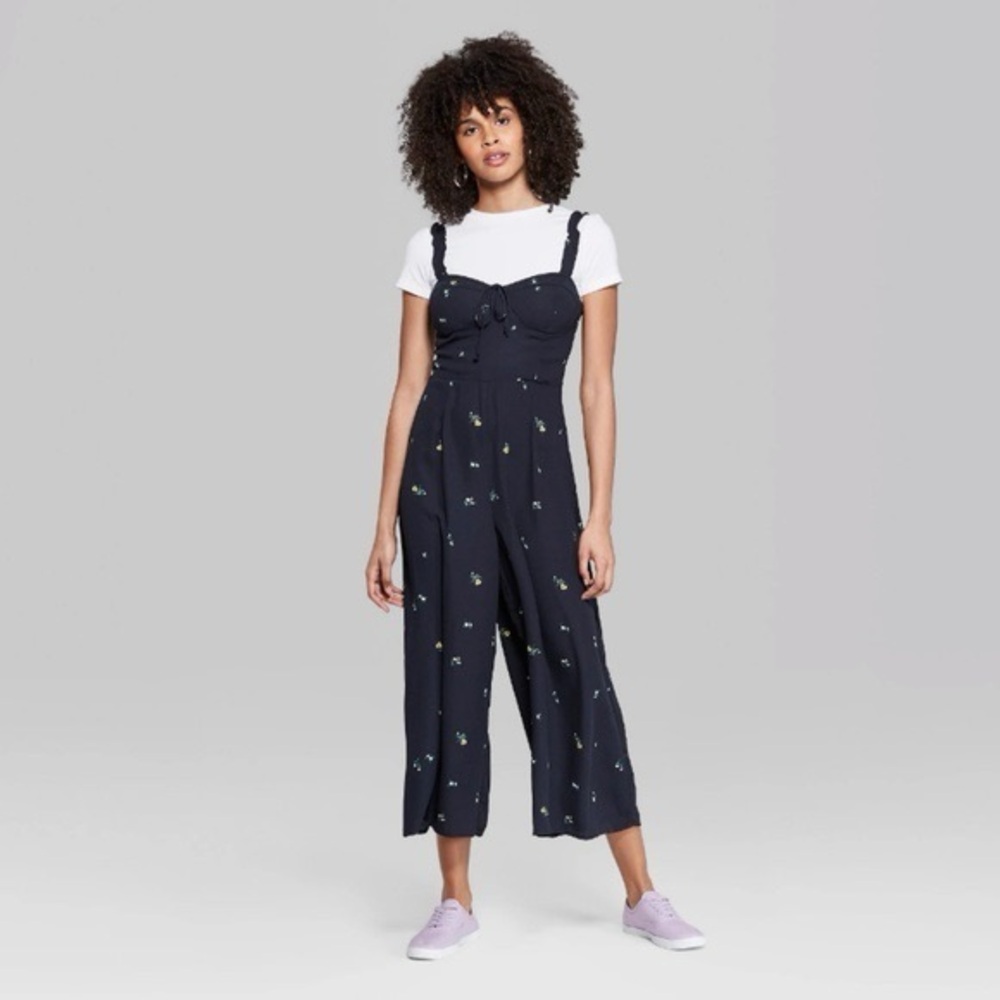 WILD FABLE FLORAL PRINT CROPPED WIDE LEG JUMPSUIT - Picture 12 of 12